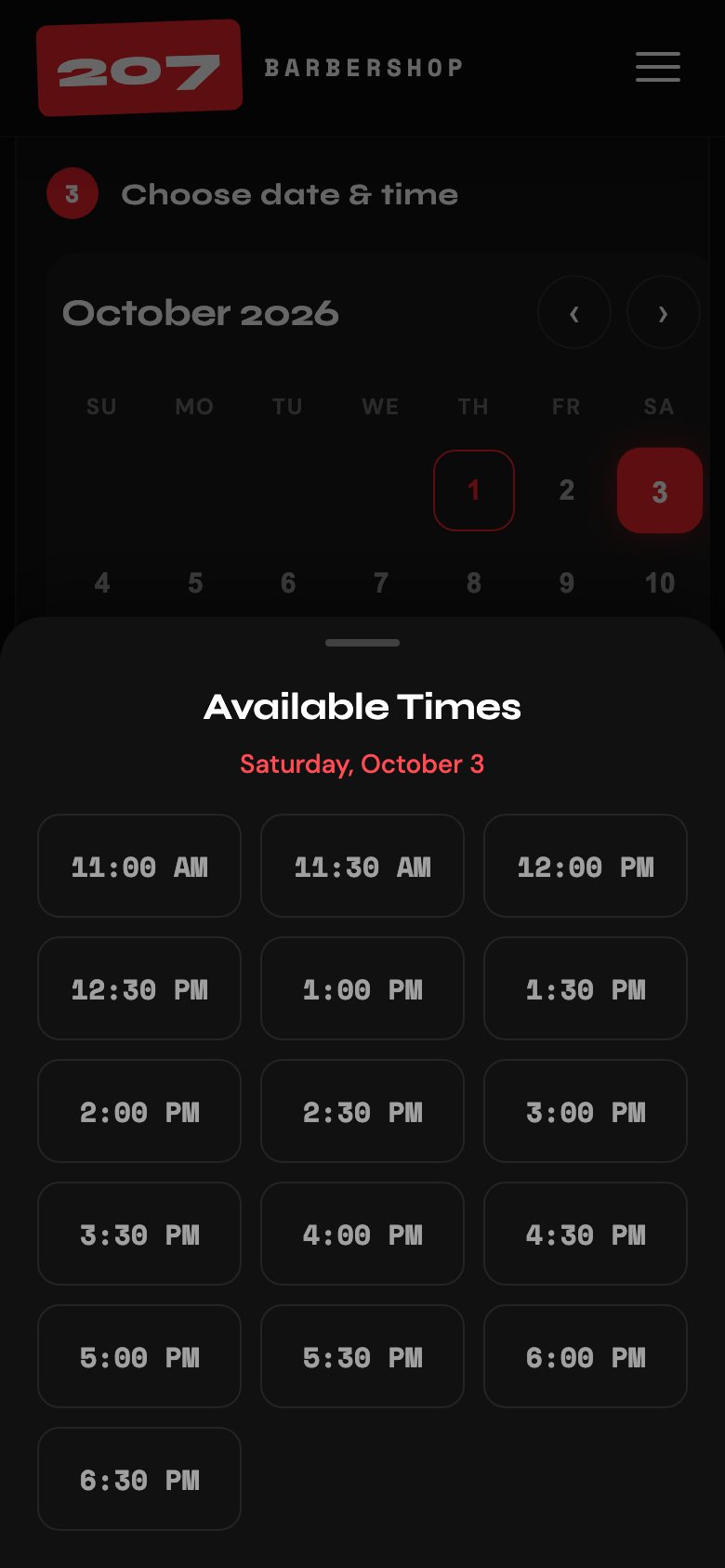 Live open times