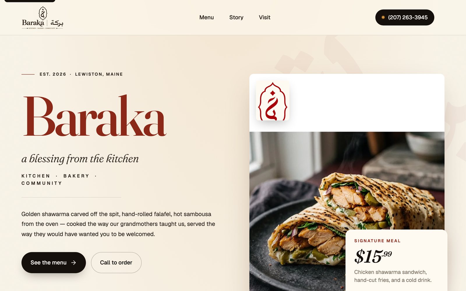 Baraka Restaurant website